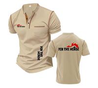 T-Shirts Henley pour Hommes Vêtements De Sport Doux The H.Or.d.e Stretch Tee Top Clothes Stitched Short Sleeve Training Half Mount Collar Polo Shirts-KQiSe||m