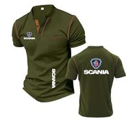 T-Shirts Henley Slim Fit Hommes pour S.ca.n.i.a Polos Confortables De Couleurs Contrastées Vêtements Sport À Manches Courtes Col Montant Demi Manches-JunlvS||XX_l