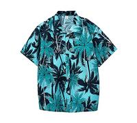 T-Shirts Hommes Printemps Hommes col Rabattu à Manches Courtes décontracté Ample Chemisier Chemises imprimés Chemise De Sommeil en Coton Homme