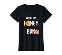 T-Shirts Honey Bun pour la Saint-Valentin T-Shirt Graphique avec Valeur, Femme, Noir, XS