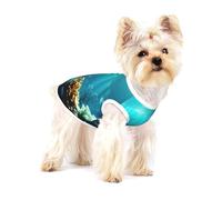 T-shirts imprimés paysages sous-marins pour petits chiens, chemise tendance pour chien, chemises respirantes sans manches pour petits chiens