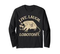 T-shirts Live, Laugh, Lobotomy Funny Opossum, Opossum Lovers Manche Longue
