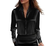 T Shirts Manches Longues Femmes Chemises boutonnées, Hauts à Manches Longues Tee Shirts Manches Longues Homme (Brown, XXL)