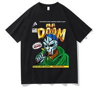 T-Shirts MF Doom T-Shirts Été Mode Vêtements pour Hommes Et Femmes Décontracté Coton Blanc Col en O T-Shirt Harajuku Kawaii T-Shirts Manches Courtes Hauts-Black||XXS