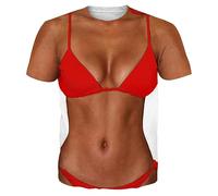 T-shirts musclés pour homme et femme, unisexe 3D faux abdos, poitrine déchiquetée, imprimé à manches courtes, costume fantaisie, 3XL