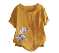 T Shirts Noir Femme Solde Chemise Oversize Femme Chemisier Grande Taille Vetement Hiver Chic Tunique Marron Blouse pour Automne des VêTements Les Femmes Mariniere Manches Courtes Mousseline Crop