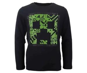 T-shirts officiels Minecraft Creeper Chicken Jockey pour enfants - T-shirt unisexe noir à manches longues pour le film, 10 ans