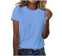 T-shirts personnalisés pour femmes T-shirt personnalisé col rond pull à manches courtes T-shirts personnalisés imprimés n'importe quel texte photo image T-shirt drôle pour femme, 01 Bleu, XL