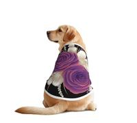 T-shirts pour animaux de compagnie à fleurs violettes et blanches - Vêtements pour chiens de grande et moyenne taille - Chemises confortables pour chien, parfaites pour un usage quotidien