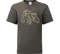 T-shirts pour garçon - Tracteur - T-shirt pour enfant - T-shirt pour garçon - T-shirt de la ferme, Graphite clair, 128
