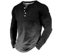 T-shirts pour homme à col rond - Chemises d'affaires pour homme - Hauts décontractés pour hommes - T-shirts à manches longues - Chemise décontractée à manches courtes - Col boutonné, Noir , XXL