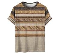 T-shirts pour homme - Design décontracté et décontracté avec col rond - Parfait pour le quotidien ou les loisirs - Impression de qualité supérieure - Lavable en machine - Idéal pour l'été, or, XXL