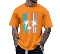 T-shirts pour homme pour activités de plein air, mode décontractée avec coupe décontractée, imprimés graphiques élégants, hauts parfaits pour l'été, Orange, XL