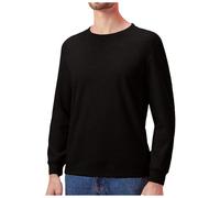 T-shirts pour hommes chemise de base à col rond pour homme, peut être porté sur les sous-vêtements thermiques en laine épaisse thermorégulatrice avec col rond, Noir , 3XL