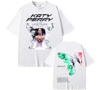 T-Shirts pour Hommes Et Femmes Katy Perry Tour Vêtements De Mode Col Rond T-Shirt en Coton Vintage Surdimensionné Coton Sport Manches Courtes Streetwear XS-3XL-White||m