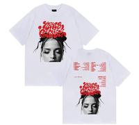 T-Shirts pour Hommes Et Femmes Nina Rapper Chu-ba Arena Tour 2025 Tee Court Rétro Hip-hop Mode Coton Unisexe Top Vêtements Décontractés De Style Urbain-White||m