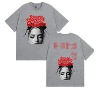 T-Shirts pour Hommes Et Femmes Nina Rapper Chu-ba Arena Tour 2025 Tee Court Rétro Hip-hop Mode Coton Unisexe Top Vêtements Décontractés De Style Urbain-Grey||XX_l
