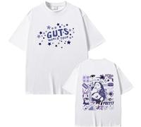 T-Shirts pour Hommes T-Shirts Surdimensionnés À La Mode pour Femmes Olivia Rodrigo Guts T-Shirts À Manches Courtes Imprimés T-Shirts Décontractés D'été Unisexes-Black||XS