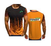 T-shirts pour hommes Tops à séchage rapide pour impression FENDT Manches courtes Été Confortable Course à pied T-shirts Dégradé Haut ample Unisexe Vêtements de travail en soie de lait, Orange-L