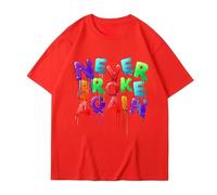 T-Shirts pour Les Hommes en Coton Vintage Rétro Réversibles Haut Été Col Rond Hip Hop Manches Courtes pour Hommes Et Femmes Chanteur YoungBoy Never Broke Again 2D Imprimés T-Shirts-Red||x_l