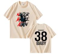 T-Shirts pour Les Hommes Été Col Rond Hip Hop Manches Courtes en Coton Vintage Rétro Réversibles Haut Chanteur YoungBoy Never Broke Again 2D Imprimés T-Shirts pour Hommes Et Femmes-Khaki||m