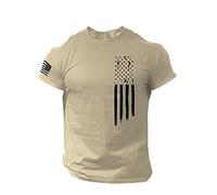 T-Shirts pour Mes Chemisier à col T-Shirt Manches américaines Drapeau imprimé pour Homme Distressed O Short Chemisier pour Homme Chemise me XL