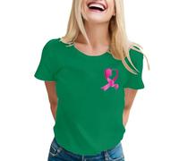 T-Shirts Projet Caritatif Femme Pensée Positive Ruban Femmes Inspirants Contre Cancer Ajustées Manches Courtes Cadeau Sœur Espoir Femmess Vêtements Sensibilisation Awareness pour Solidarité