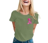 T-Shirts Projet Caritatif Femme Pensée Positive Ruban Femmes Inspirants Contre Cancer Ajustées Manches Courtes Cadeau Sœur Espoir Femmess Vêtements Sensibilisation Awareness pour Solidarité