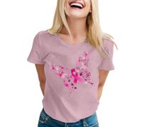 T-Shirts Projet Caritatif Femme Pensée Positive Ruban Femmes Inspirants Contre Cancer Ample Décontracté Cadeau Sœur Espoir Femmess Dition Spéciale pour Campagne Sensibilisation Awareness