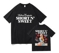 T-Shirts Sabrina Carpenter Unisexe Oversize Manches Courtes Coton Streetwear Haut Summer Décontracté T-Shirt pour Hommes Femmes XS~4XL-Black||x_l