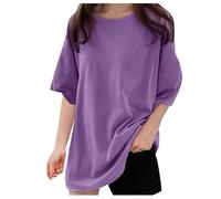 T-shirts surdimensionnés pour femmes à manches courtes en coton graphique floral T-shirt amusant col rond mode décontracté Écosse dames vêtements de sport T-shirts longs T-shirts à imprimé papillon