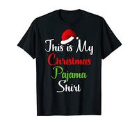 T-Shirts This is My Christmas Pyjama Shirt Funny Christmas T-shirts8, Noir, 3XL