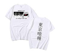 T-Shirts Tokyo Ghoul pour Hommes imprimés Anime Style Harajuku à Manches Courtes T-Shirt décontracté Hauts pour Hommes/Femmes/Adolescents
