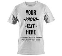 T-Shirts Unisexe Personnalisé Fait sur Mesure Votre Dessin Photo Image Imprimé T-Shirts Tees Top - Taille 2XL - |Blanc|