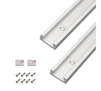 T-Slot Alliage D'Aluminium T Linéaire Rail De Guidage Table Track 2 Avec Glissiere 30 40 50 60 70 80 100 122 Cm, Boulons M8 Serre-joints Pour Guide De Scie Défonceuse Gabarits(Silver,20cm)