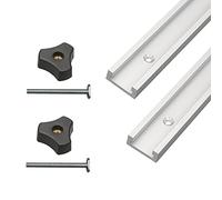 T-Slot Alliage D'Aluminium T Linéaire Rail De Guidage Table Track 2 Avec Glissiere 30 40 50 60 70 80 100 122 Cm, Boulons M8 Serre-joints Pour Guide De Scie Défonceuse Gabarits(SilverA,60cm)