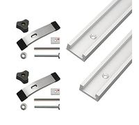 T-Slot Alliage D'Aluminium T Linéaire Rail De Guidage Table Track 2 Avec Glissiere 30 40 50 60 70 80 100 122 Cm, Boulons M8 Serre-joints Pour Guide De Scie Défonceuse Gabarits(SilverC,50cm)