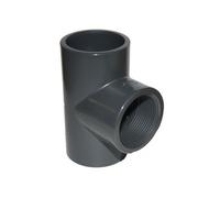 T-stuk PVC 90gr 50 x 1/2 inch x 50 mm (Lm x Bi Dr x Lm) 10 bar