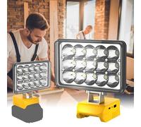 T-SUN 20000LM Projecteur de Chantier, 80W Projecteur LED Rechargeable Compatible avec Dewalt Batterie, Lampes de Travail Portable Pour l'atelier, Camping, Réparations Automobiles(Sans Batterie)
