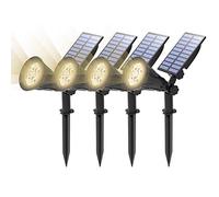 T-SUN 【4 Pack】 Spot Solaire Extérieur Étanche LED Projecteur Éclairage Jardin Décoration pour Paysage Cour Chemin Allé (4000K)