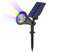 T-SUN Couleur Lampe Solaire Jardin, 7 LED Spot Solaire Extérieur, 2 Modes Projecteur Solaire Réglable, sans Fil, Etanche IP65, Lumière Solaire Jardin pour Cour, Extérieur, Chemin