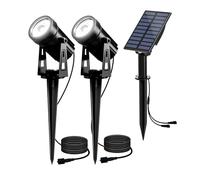T-SUN Lampe Solaire Jardin 2 EN 1 Spot Solaire Lampe Solaire Extérieur Projecteur Solaire Exterieur avec Etanche IP65 pour Arrarbres, Jardin, Chemins, Pelouses, Terrasses (Blanc froid 6000K)