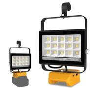 T-SUN Projecteur de Chantier, 60W Projecteur LED Rechargeable Compatible avec Dewalt Batterie, 4500LM Lampes de Travail Portable Pour l'atelier, Camping, Réparations, Chantier (Sans Batterie)