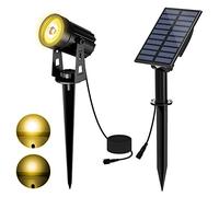 T-SUN Spot Solaire Extérieur 3000K Lampe Solaire Exterieur 2 Modes d'Éclairage Lumière Solaire de Jardin Etanche IP65, 3 Mètres Câble, Eclairage Exterieur Solaire pour Jardin, Chemi
