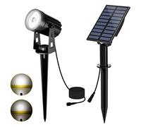 T-SUN Spot Solaire Extérieur 6000K Lampe Solaire Exterieur 2 Modes d'Éclairage Lumière Solaire de Jardin Etanche IP65, 3 Mètres Câble, Eclairage Exterieur Solaire pour Jardin, Chemin