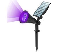 T-SUN Spots solaires à LED super lumineux 250 lm pour extérieur, jardin, paysage, lumière violette, allumage automatique la nuit/arrêt automatique le jour, mur, piscine