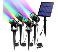 T-SUN Spots solaires de paysage, 4 en 1, lampes solaires de jardin, étanches IP65, appliques murales d'extérieur multifonctionnelles, 2 modes, lumières décoratives de jardin, pour terrasse, cour