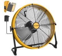 T-SUN Ventilateur de Sol 40CM pour Batterie Dewalt & AC-Adaptateur | Réglage Continu des Vitesses | 360°Inclinaison Réglable | Silencieux | Ventilateur Portable pour Camping Garages(Sans Batterie)