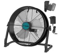 T-SUN Ventilateur de Sol 40CM pour Batterie Makita & AC-Adaptateur | Réglage Continu des Vitesses | 360°Inclinaison Réglable | Silencieux | Ventilateur Portable pour Camping Garages(Sans Batterie)