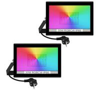 T-SUNUS Projecteur LED RGB D'extérieur Spot, 30W Projecteur LED Couleur avec APP Bluetooth et Télécommande, Minuteur, IP66 Etanche, 16 Millions de Couleurs, Pour Terrasse Jardin Allée Garage